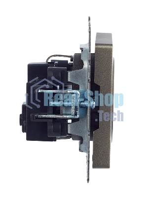 Розетка 1-местная IEK BRITE РС11-1-0-БрШ (BR-R11-16-K37) с заземлением, без защитных шторок, 16А, шампань