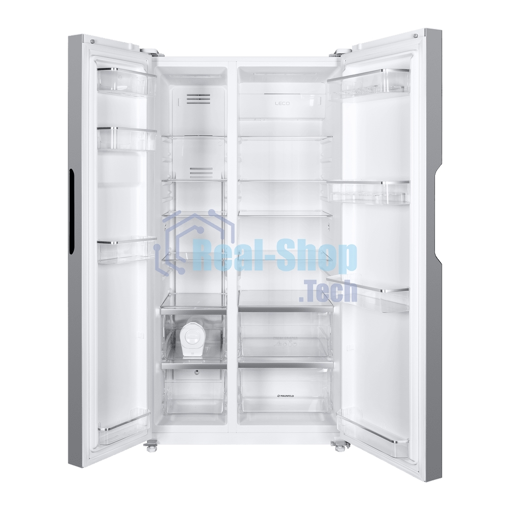 Холодильник Maunfeld MFF177NFW Slim Inverter белый двухкамерный 352/198л морозилка слева, No Frost, Side by Side