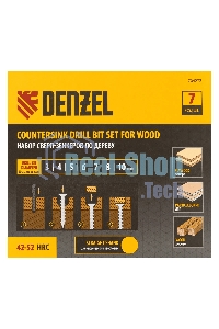 Набор сверл зенкеров Denzel по дереву, 3-10 мм, 7 шт