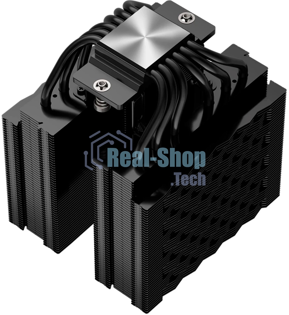 Кулер для процессора PCCooler RZ620Pro TC BK (265W, 4-pin PWM, 160mm, Al/Cu, 6x6mm, 2x120mm, 80CFM, 36.2dBA, 2400RPM, S: 1851/1700/1200/115X, AM5/AM4, black)