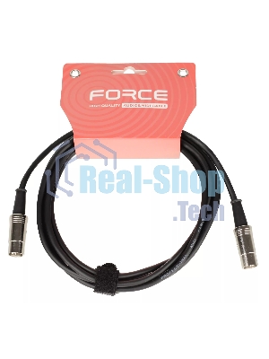 Кабель MIDI FORCE MCC-02/3MIDI DIN 5-pin - MIDI DIN 5-pin, высококачественный, диаметр 6 мм, для подключения синтезаторов, звуковых модулей и др. оборудования, профессиональные металлические разъемы, длина 3 м, черный