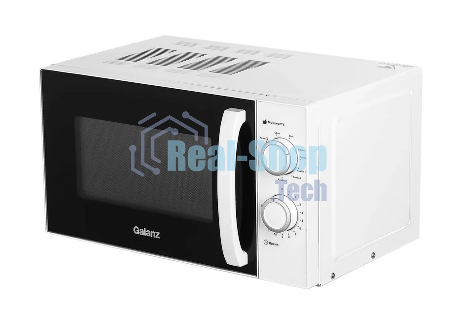 Микроволновая печь Galanz MOG-2009MW белый, 20 л, 700 Вт, переключатели - поворотный механизм