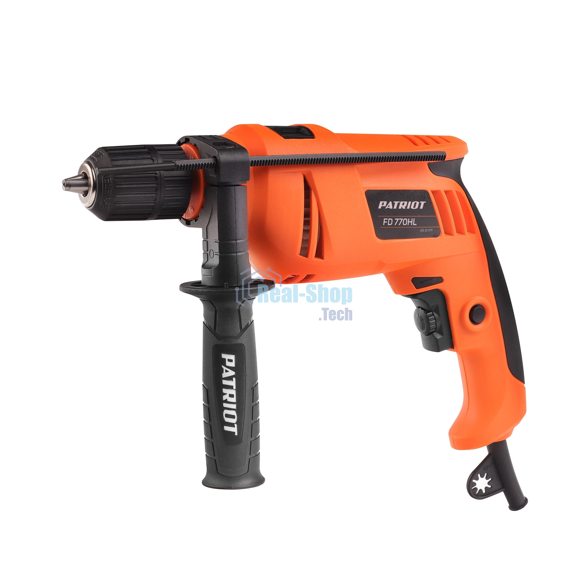 Дрель электрическая ударная PATRIOT FD 770HL, 770Вт, 2800об/мин, 44800уд/мин, макс. диаметр сверления 13мм, быстрозажимной патрон