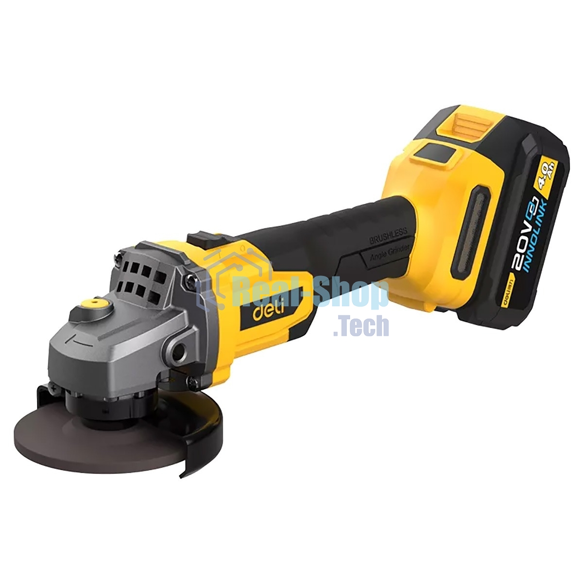 Угловая шлифовальная машина аккумуляторная Deli DC602, (2АКБ*4А·ч + ЗУ, 125мм)