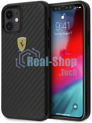 Чехол (клип-кейс) для Apple iPhone 12 mini Ferrari черный (FERCAHCP12SBK)
