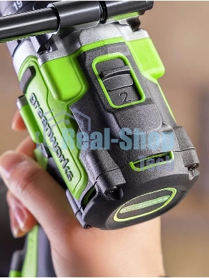 Дрель-шуруповерт аккумуляторная Greenworks GD24DD140 24V, 70/140Нм,Anti-kickback,2х4Ач,ЗУ,кор 3707607CUD