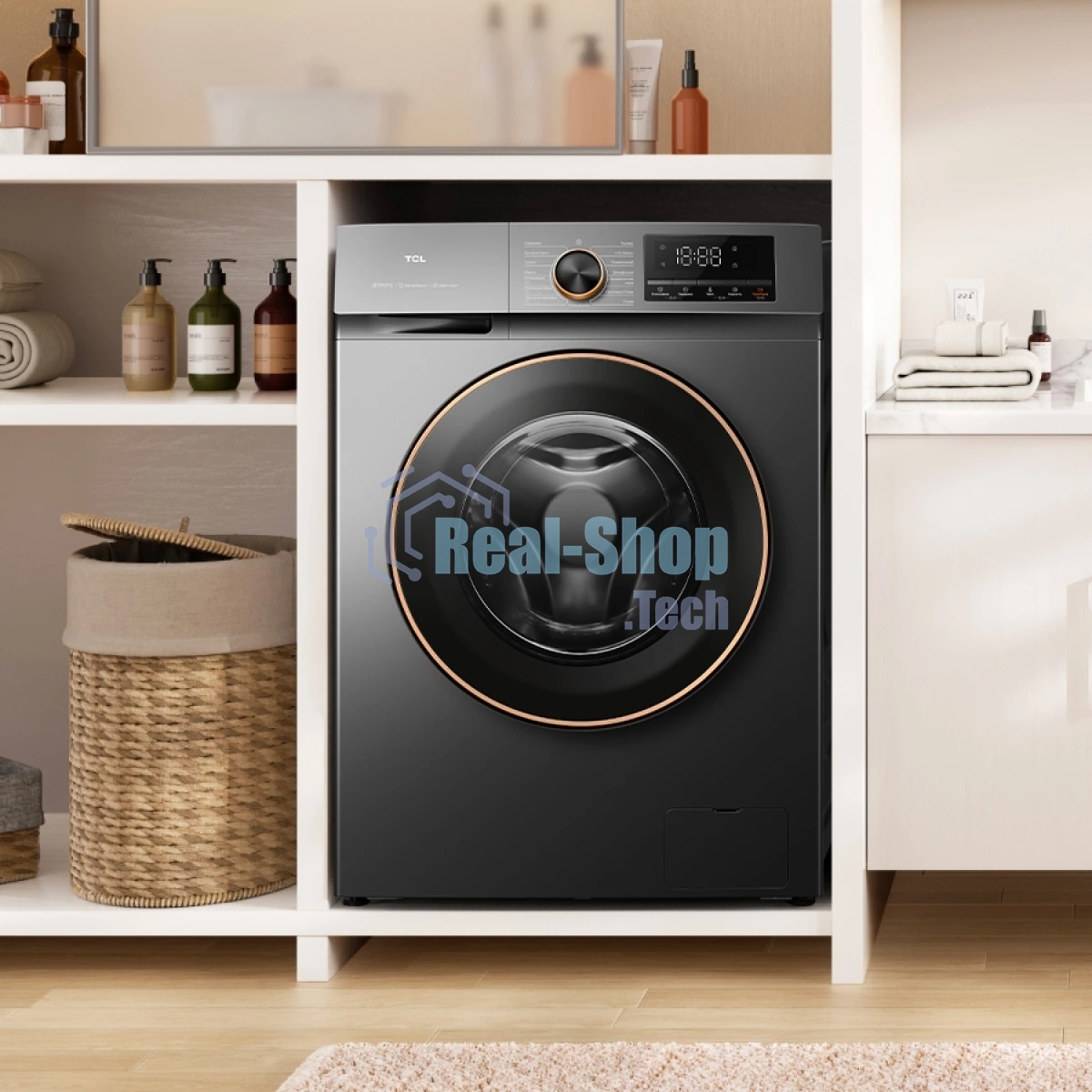 Стиральная машина TCL TWRP-1108W12G2 серый, загрузка фронтальная 8кг, 1200 об/мин., класс: A +