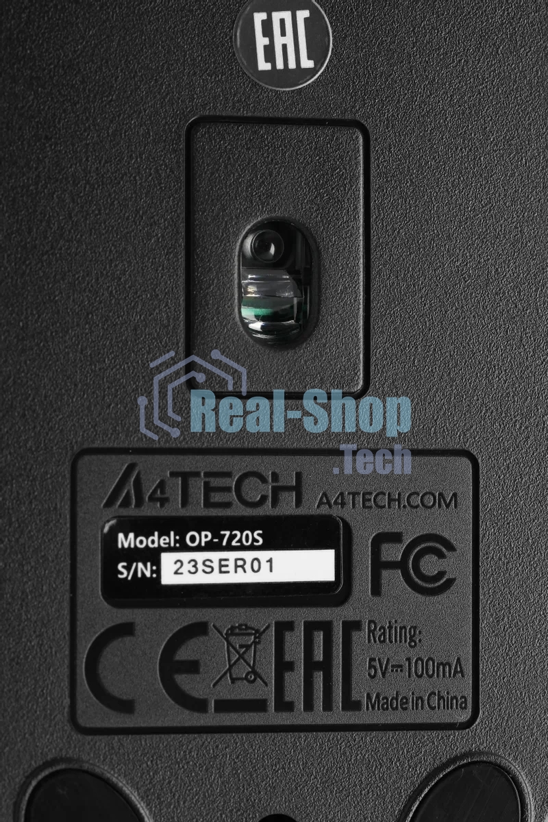 Мышь проводная A4Tech OP-720S черный, 1200 dpi, USB, кнопки - 3