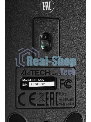 Мышь проводная A4Tech OP-720S черный, 1200 dpi, USB, кнопки - 3