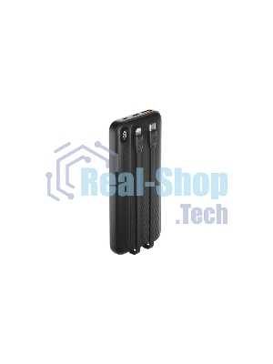 Портативный аккумулятор OLMIO L-10, 10000mAh, 22.5W, QC3.0, PD, LCD, + кабели Lightning\Type-C, черный