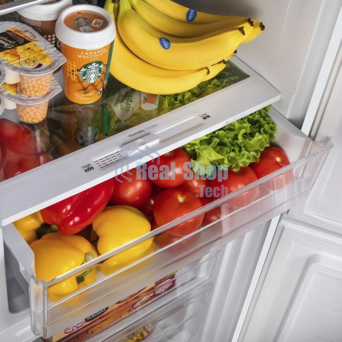 Холодильник Maunfeld MFF144SFW белый глянц. двухкамерный 154/52л морозилка снизу, ручная разморозка