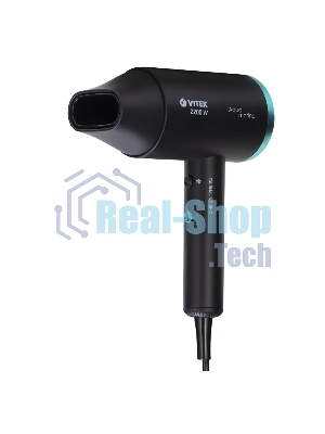 Фен VITEK VT-1324 черный/разноцветный, 2200 Вт, ионизация
