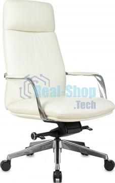 Кресло руководителя Бюрократ VEGA белый, кожа, крестов. алюминий
