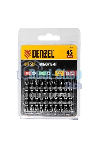 Набор бит Denzel двухстор., PH2-PZ2х45 мм, сталь S2, 10 шт.