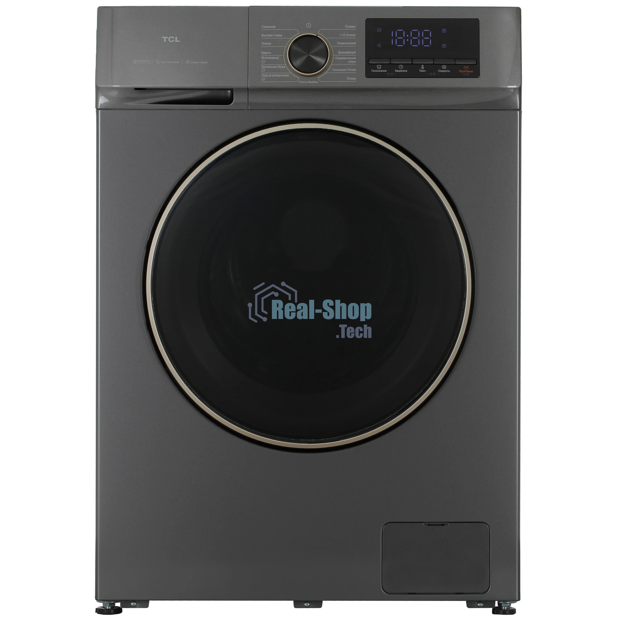 Стиральная машина TCL TWRP-1108W12G2 серый, загрузка фронтальная 8кг, 1200 об/мин., класс: A +
