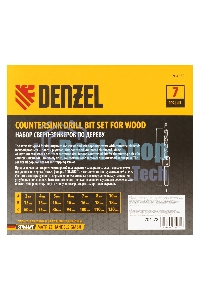 Набор сверл зенкеров Denzel по дереву, 3-10 мм, 7 шт