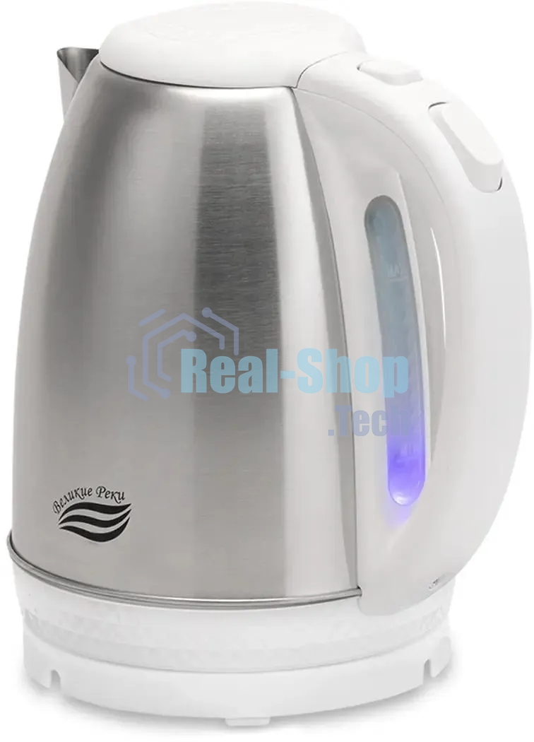Чайник электрический Великие реки Амур-1 белый, 1.8 л, нержавейка