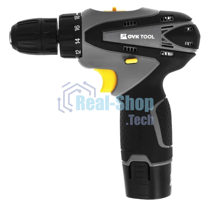 Дрель-шуруповерт Ovk Tools OTCS1AA-12V-1.5A, 12 В, 1,5 Ач, 26 Нм, щеточный