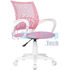Кресло Domfy DK X-ROOM WH розовый TW-06A TW-13A сетка/ткань крестов. пластик белый