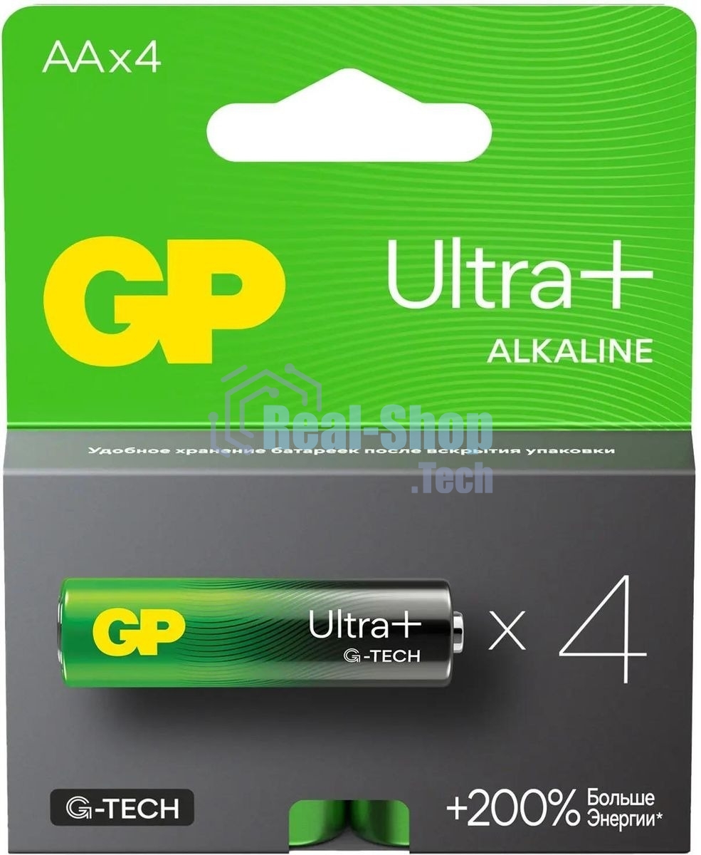 Батарея GP Ultra Plus Alkaline 15AUPA21-2CRSB4 AA (4шт) блистер