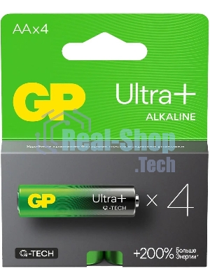 Батарея GP Ultra Plus Alkaline 15AUPA21-2CRSB4 AA (4шт) блистер