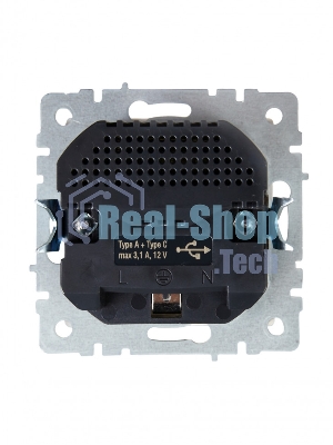 Розетка 1-местная IEK BRITE РЮш11-1-БрКр (BR-R14-16-U22-018-K10) с заземлением, с защитными шторками, 16А, с USB A+C 18 Вт, бежевый
