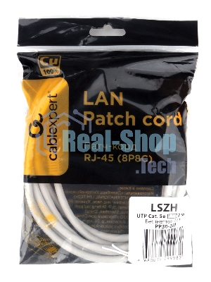 Патч-корд LSZH медный UTP Cablexpert PP30-2M cat.5e, 2м, литой, многожильный, серый