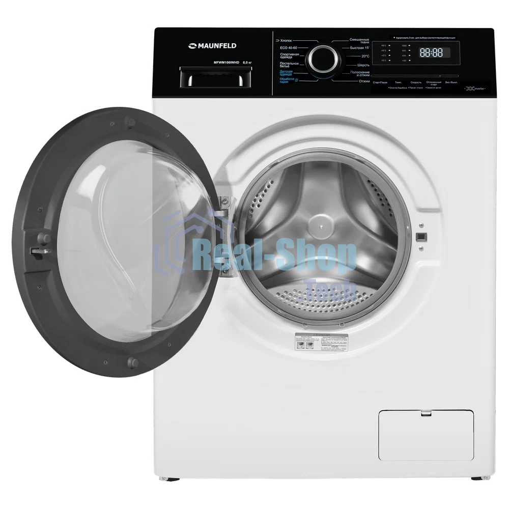 Стиральная машина Maunfeld MFWM106IWHD белый, фронтальная загрузка 6кг, 1200 об/мин, класс А+++