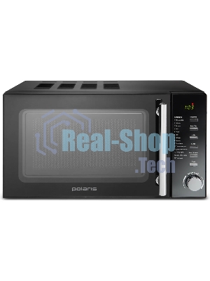 Микроволновая печь Polaris PMO 2002DG RUS черный, 20 л, 700 Вт, переключатели - поворотный механизм/кнопки