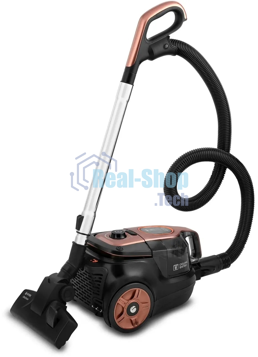Пылесос Vitek VT-8117(BK) коричневый/черный, 450/2200 Вт, уборка сухая, пылесборник циклонный фильтр, 2,5 л