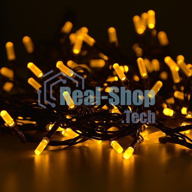 Гирлянда светод. Funray Лучики, SE-BEAM-110Y, 10М, 100LED, желтый, темно-зел. шн. 0,7м, контр.