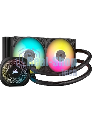 Система жидкостного охлаждения Corsair iCUE LINK TITAN 240 RX RGb (240мм, черный, RGb/ Fans: 2x120мм, 73.5CFM, 36dBA, 2100RPM/ S: 1851, 1700, AM5, AM4)