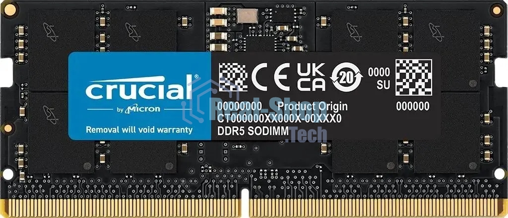 Оперативная память Crucial, DDR5, 16GB (1x16 GB), 4800 MHz, CL40, SO-DIMM