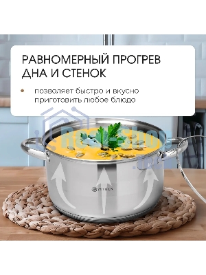 Набор посуды Zeidan Z-50632 6 предм.: кастрюля с/кр 2,0 л (16 см), кастрюля с/кр 3,0 л (18 см), кастрюля с/кр 4,0 л (20 см), нержавеющая сталь, комбинированная полировка снаружи, зеркальная полировка внутри, шкала литража, крышки - стекло, 5-ти СТЕПОВОЕ КАПСУЛИРОВАННОЕ