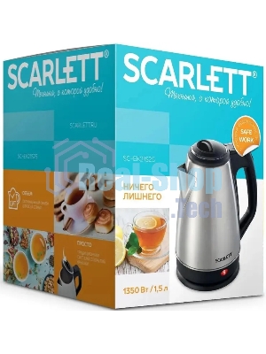 Чайник электрический Scarlett SC-EK21S25 1.5 л, 1350 Вт, серебристый (корпус: нержавеющая сталь)