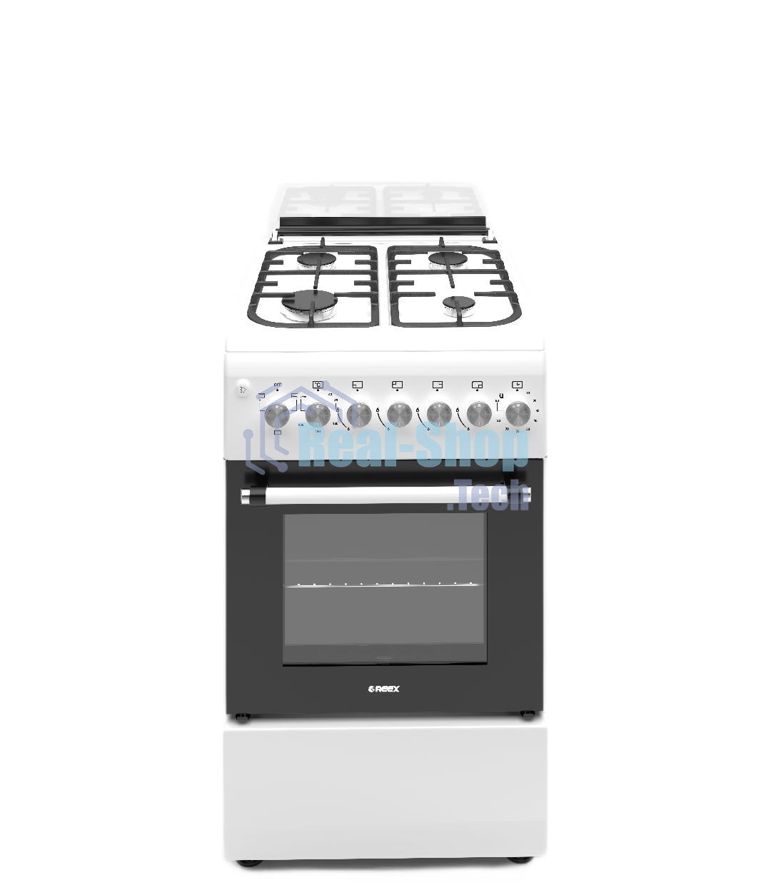 Комбинированная плита REEX RPF-50 WH 4 Газовые конфорки Электрическая духовка