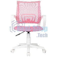 Кресло Domfy DK X-ROOM WH розовый TW-06A TW-13A сетка/ткань крестов. пластик белый