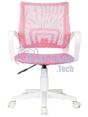 Кресло Domfy DK X-ROOM WH розовый TW-06A TW-13A сетка/ткань крестов. пластик белый