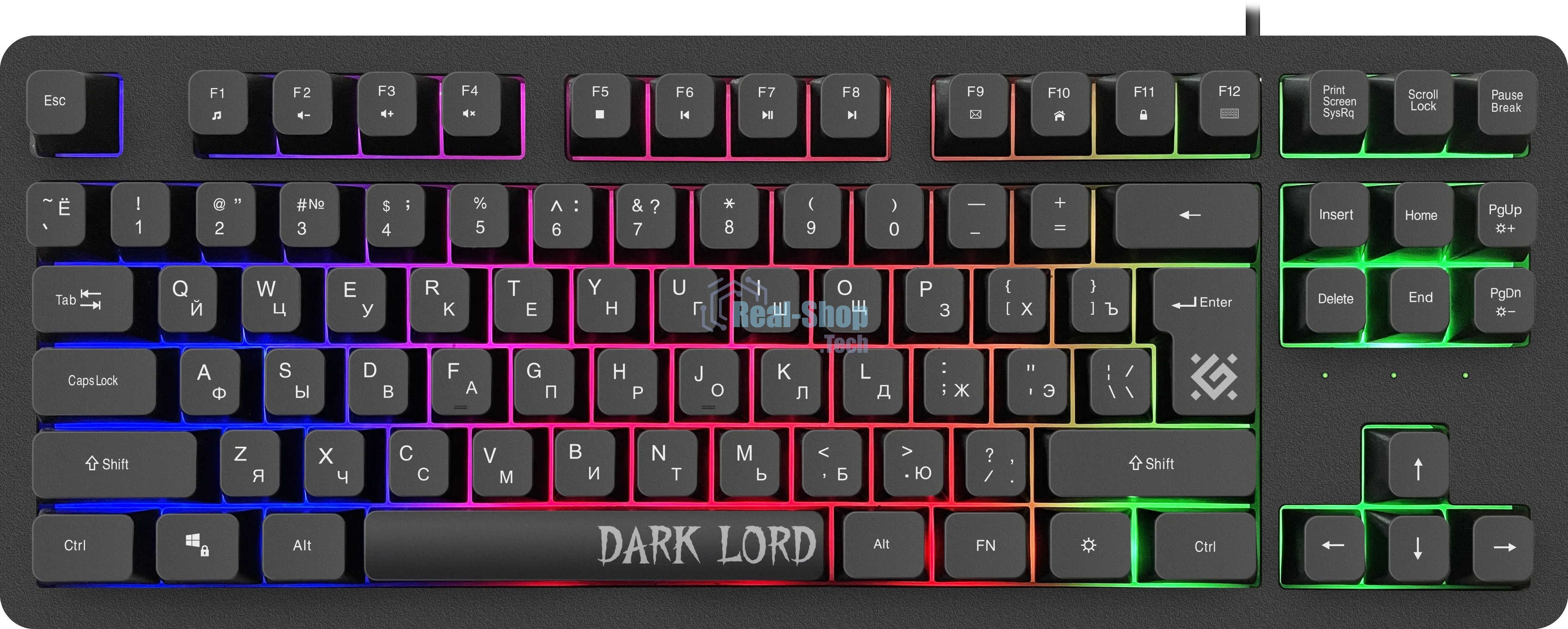 Клавиатура проводная Defender Dark Lord GK-580, USB, черный