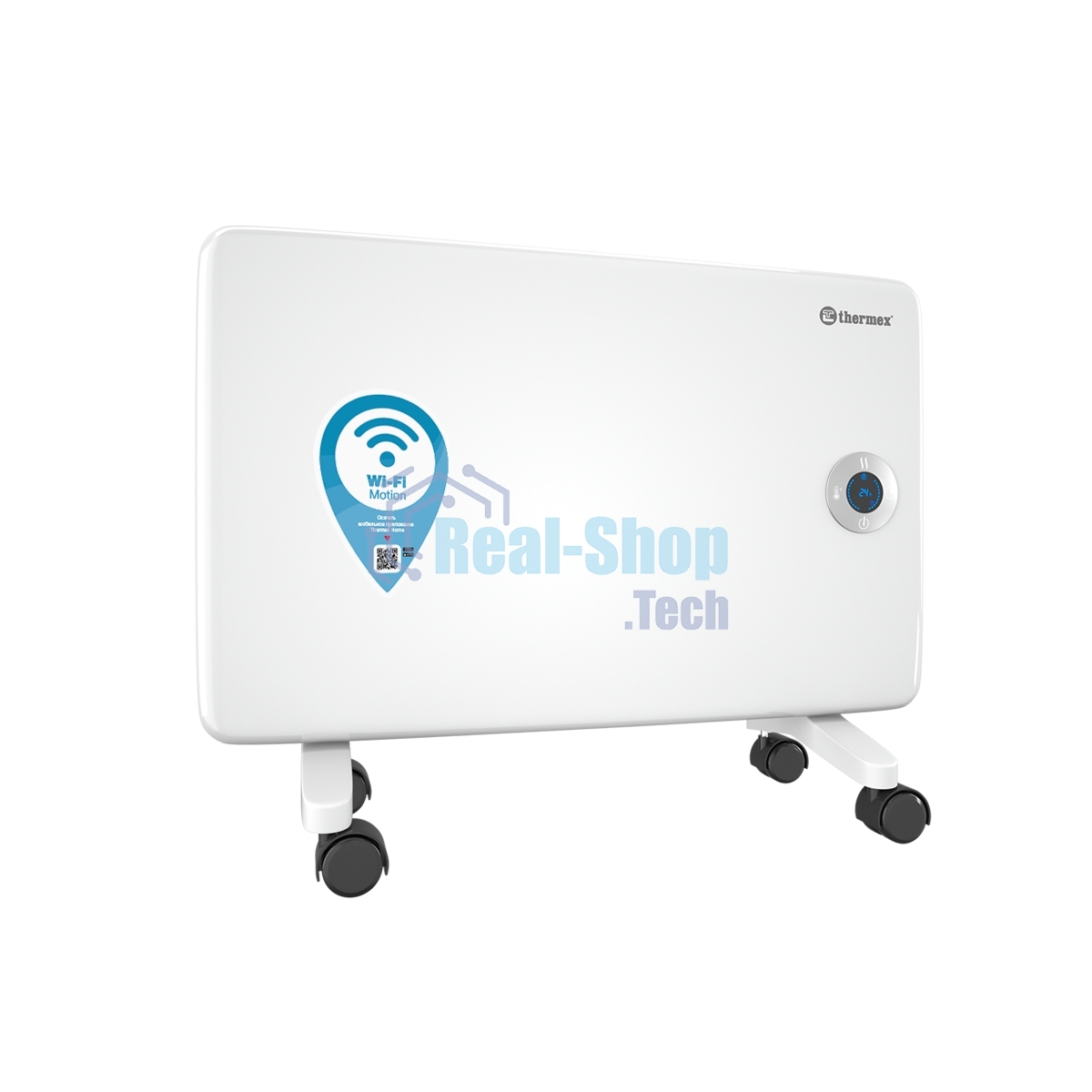 Конвектор Thermex Frame 1000E белый, 1000 Вт, 15 м2, термостат, дисплей, WiFi