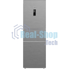 Холодильник Hyundai CM30073F нержавеющая сталь трехкамерный 137/81 л морозилка снизу, No Frost, Side by Side