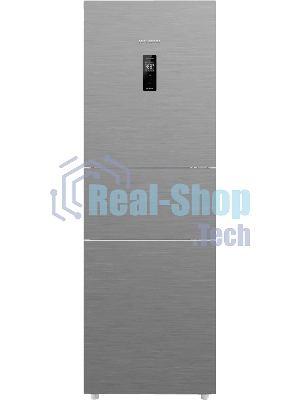 Холодильник Hyundai CM30073F нержавеющая сталь трехкамерный 137/81 л морозилка снизу, No Frost, Side by Side
