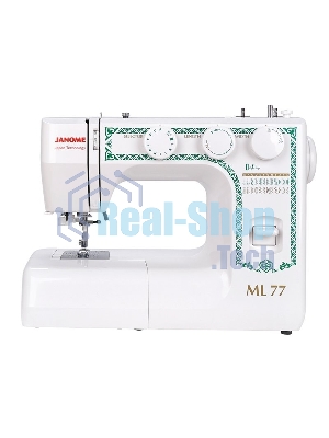 Швейная машина Janome ML 77, 25 операций, петля автомат, вертикальный челнок, нитевдеватель, регулятор длины и ширины строчки, отключение нижнего транспортера