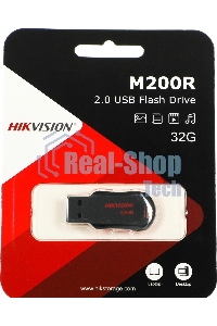 Флешка USB Hikvision M200R (HS-USB-M200R/32G), 32Gb, USB 2.0, R/W 30/15, черный