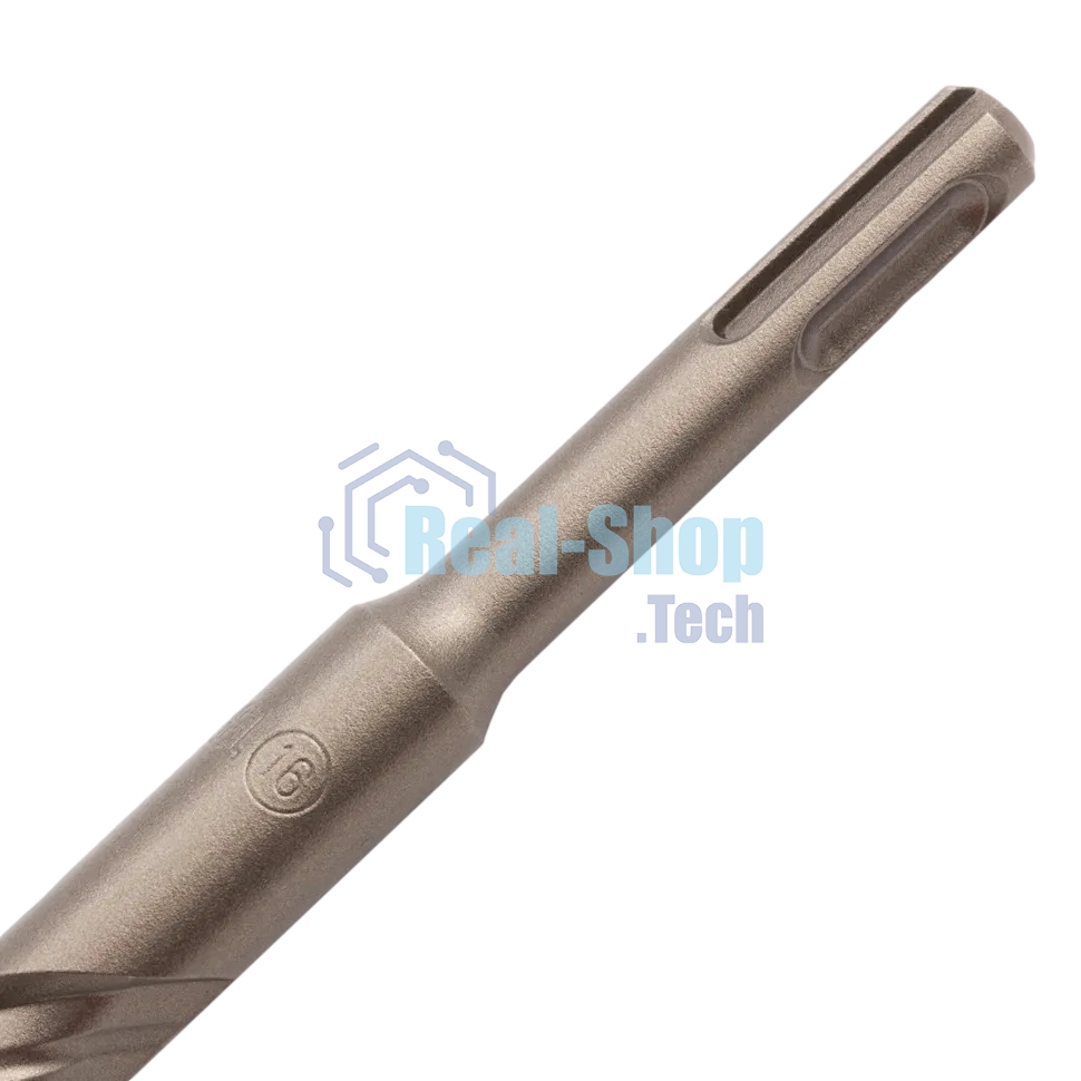 Бур по бетону Denzel двойная спираль, Cobalt W-tip, 16x210 мм, SDS PLUS