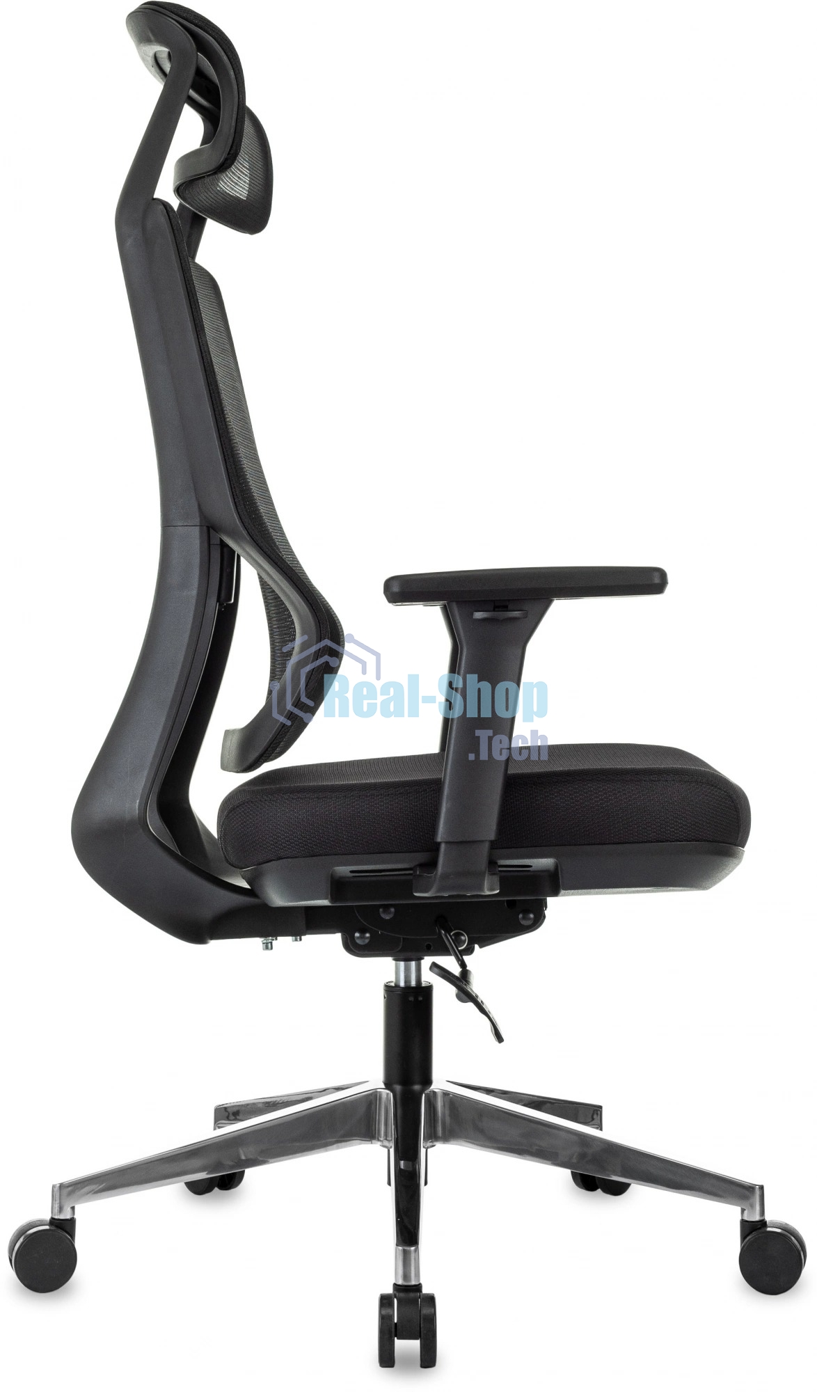 Кресло руководителя Бюрократ MC-412N-H черный сетка/ткань с подголов. крестов. металл хром