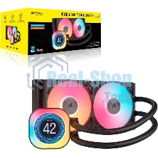 Система жидкостного охлаждения Corsair iCUE LINK TITAN 240 RX LCD (240мм, черный, RGb/ Fans: 2x120мм, 73.5CFM, 36dBA, 2100RPM/ S: 1851, 1700, AM5, AM4)