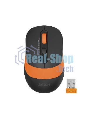 Мышь беспроводная A4Tech Fstyler FG10 черный/оранжевый, 2000 dpi, радиоканал, USB, кнопки - 4