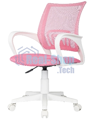 Кресло Domfy DK X-ROOM WH розовый TW-06A TW-13A сетка/ткань крестов. пластик белый
