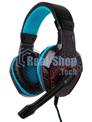 Гарнитура проводная с микрофоном Oklick ZEUS HS-L400G черно-синие 1.8м мониторы оголовье (NO-3000 LED)